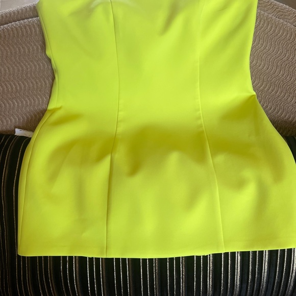 Retrofete Neon Yellow Strapless Mini Dress - Picture 2 of 8